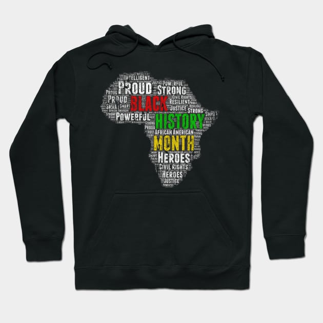 Black History Month Africa Shape Hoodie by blackartmattersshop